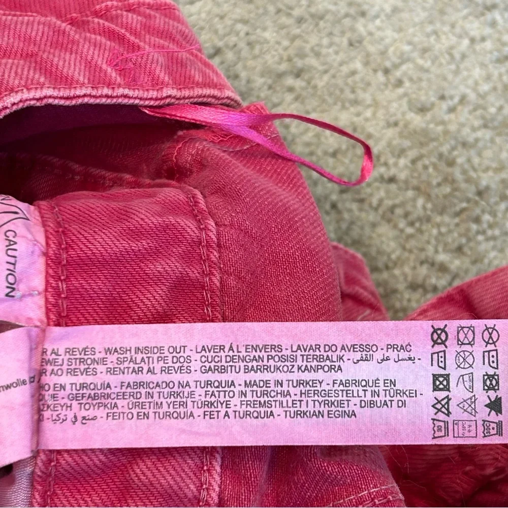 Zara pink denim Jean strapless mini dress Barbie Sz M - Picture 15 of 17